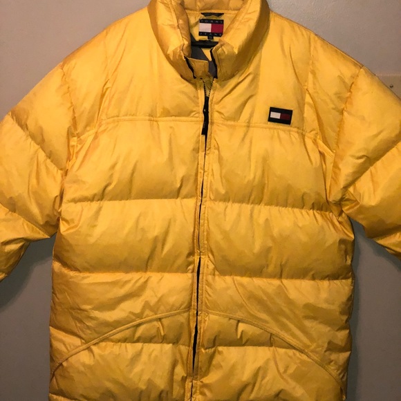tommy jeans yellow puffer jacket